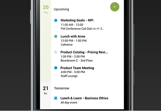 Business blackberry calendar - Business